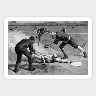 Vintage Baseball Game by Thure De Thulstrup, 1885 Sticker